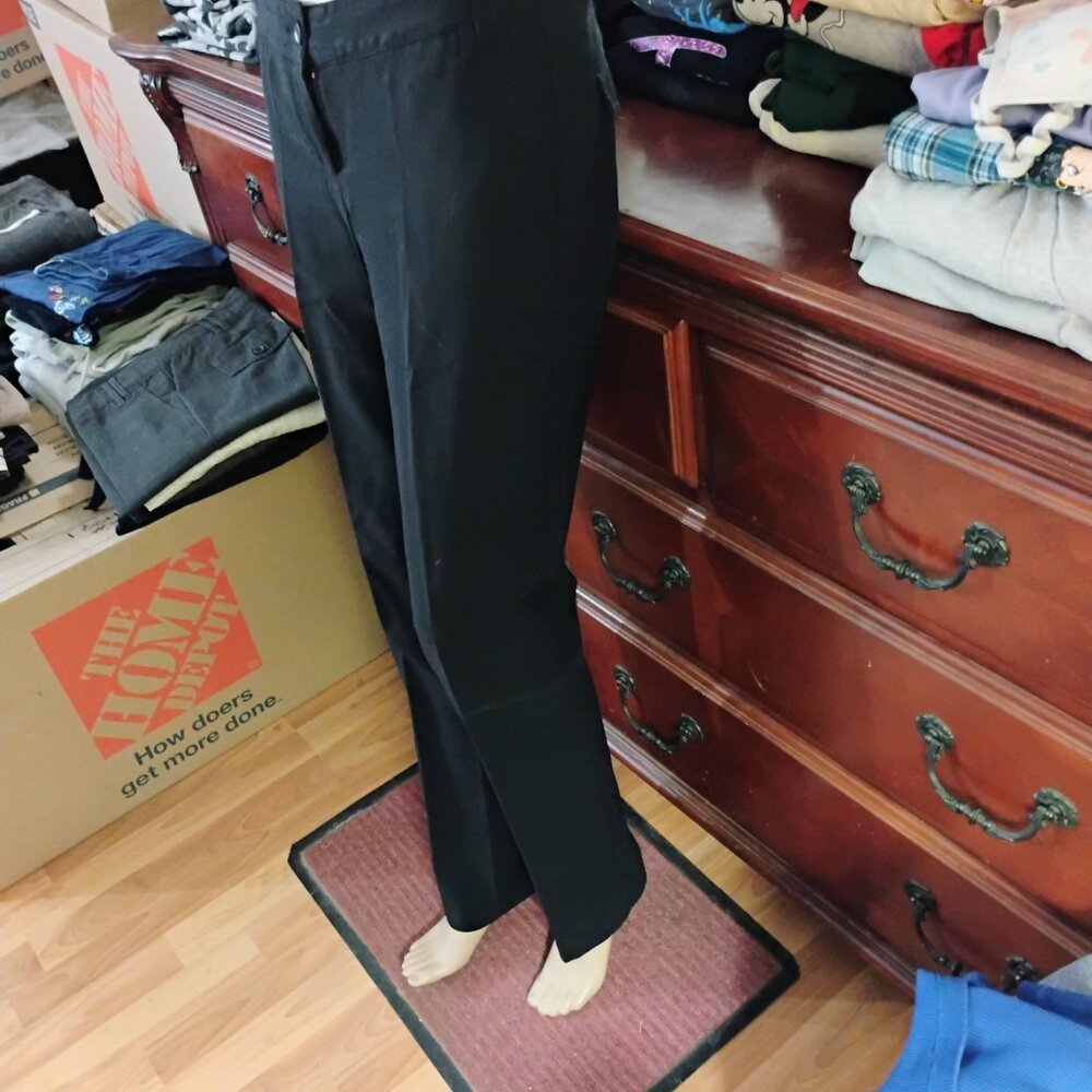 Black Polyester Pleated Slacks - image 2